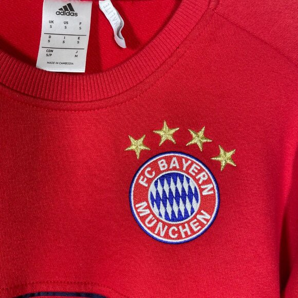 Adidas Climalite Red FC Bayern Munchen Red Sweatshirt Small Men's! - Picture 2 of 6